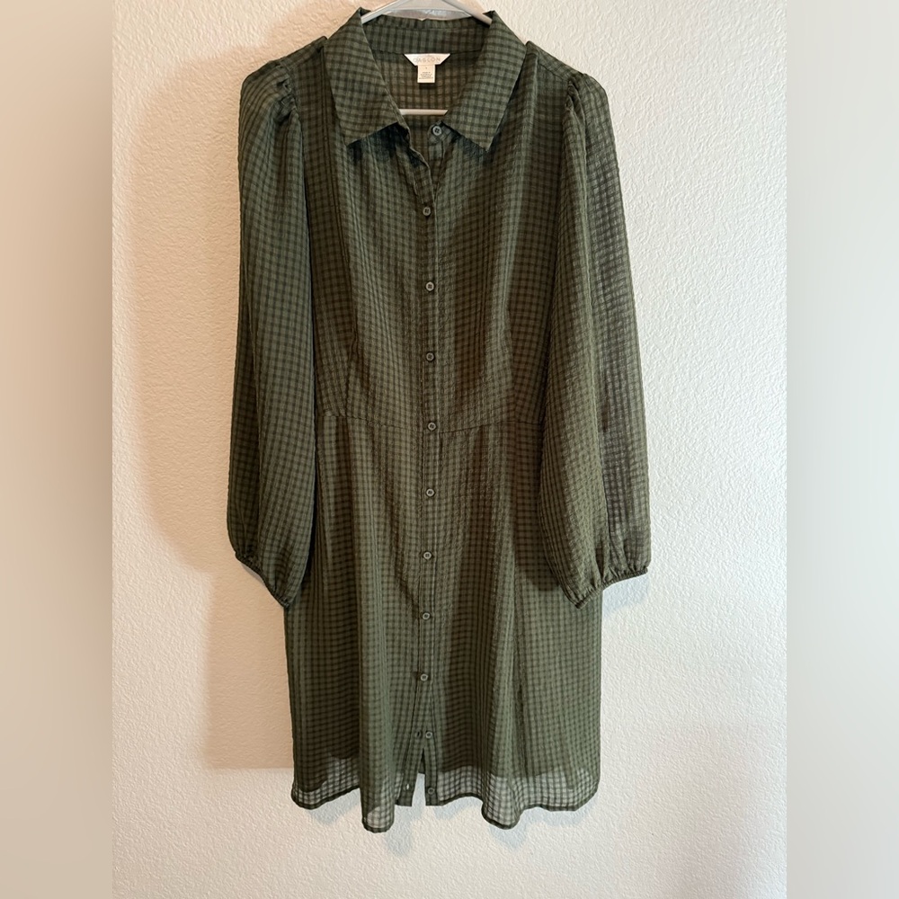 Caslon Green Long Sleeve Dress